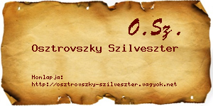 Osztrovszky Szilveszter névjegykártya