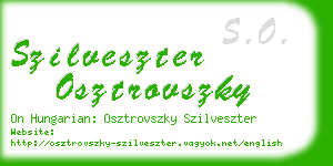 szilveszter osztrovszky business card